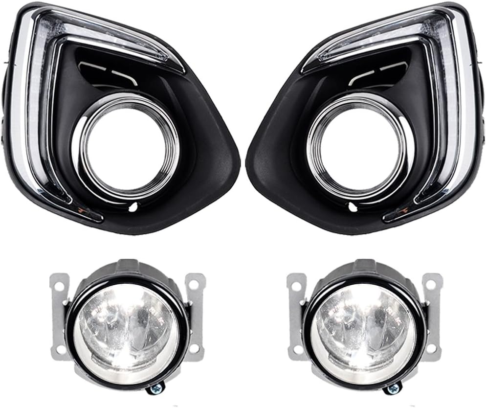 Astra Depot Set Daytime Running Light DRL + Front Fog Lamp w/ H11 Bulb Replacement for 2013 2014 2015 Mitsubishi ASX Outlander Sport