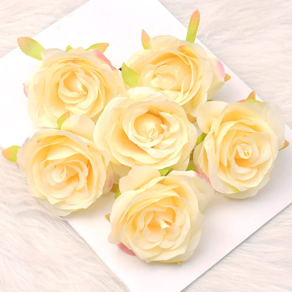 Flores artificiales de seda que no se marchitan para scrapbooking y decoración, 30 uds