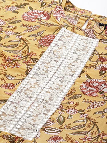 Image of ishin Women's Knee-Length Embellished Floral Dress