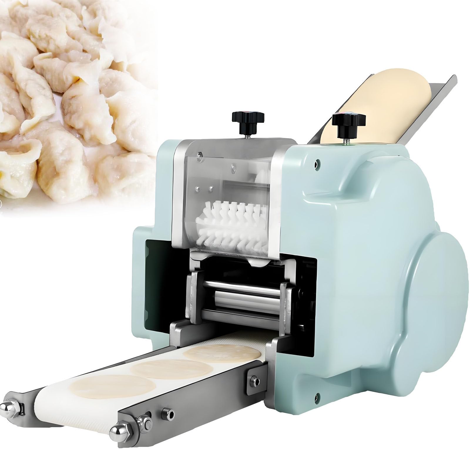 Máquina Eléctrica para Hacer Empanadas, Rodillo Comercial para Masa de Hojaldre, Molde Redondo de 3,15 Pulgadas, 60 Piezas/Min, para Masa de Wonton y Dumplings