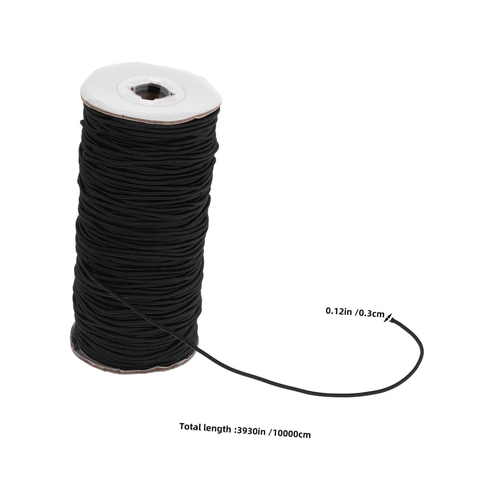 Schwarze Elastische Schnur 3mm, 100 Yards für Schmuck, Perlen
