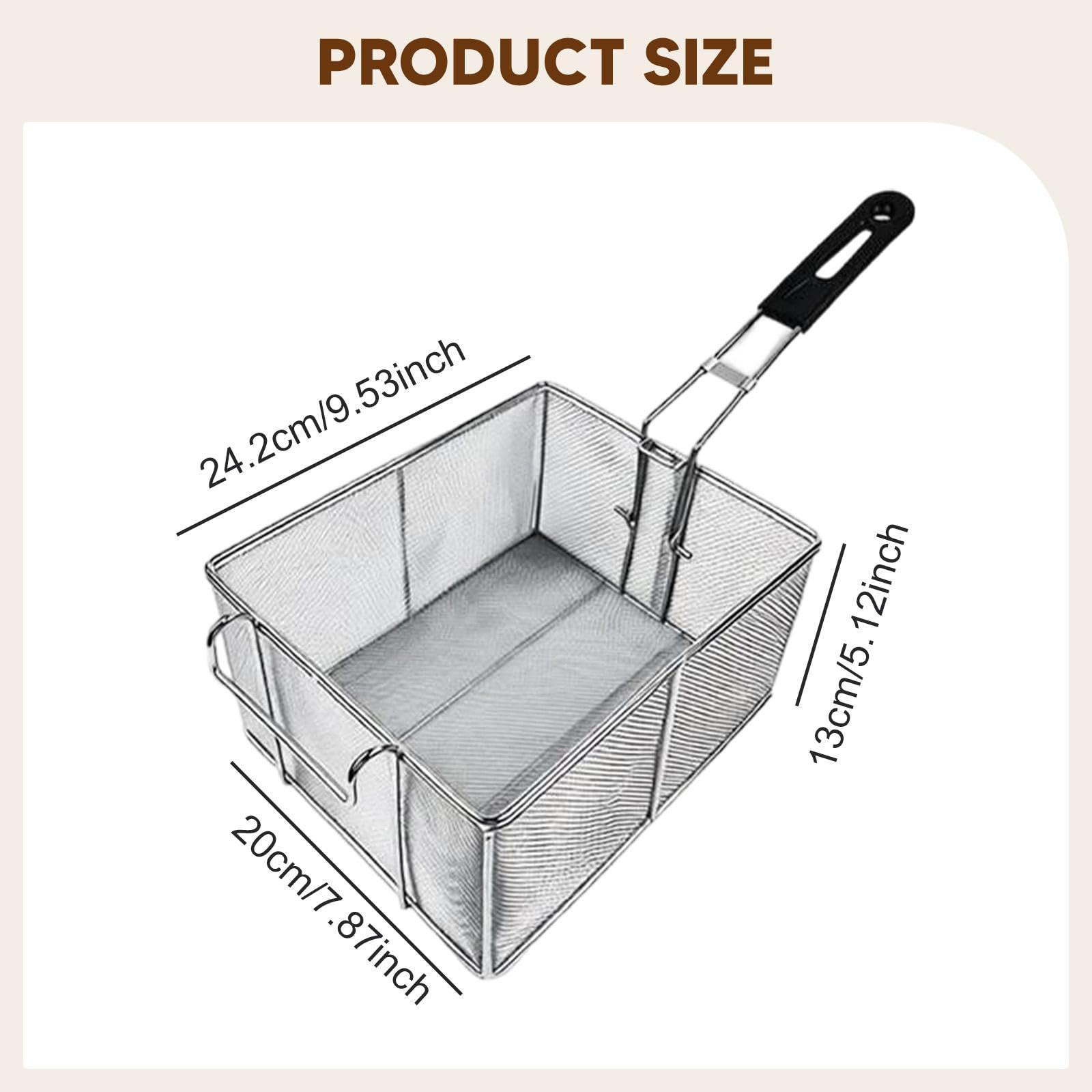 Cesta para Freír, Utensilio de Cocina, Cesta para Servir Barbacoa Y
