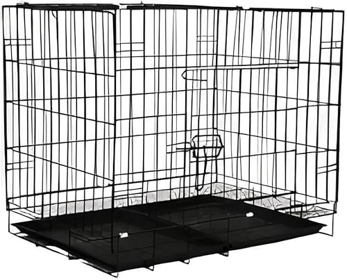 Jaula de acero para mascotas, tamaño grande de 23 x 27 x 19 pulgadas, segura para mascotas, material de acero resistente, dos puertas, incluye