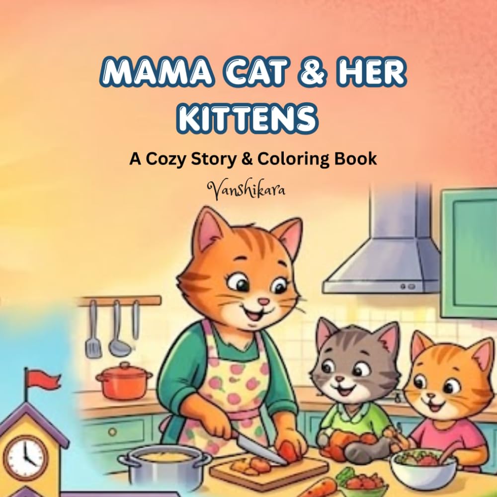 Mama Cat & Her Kittens: A Cozy Story & Coloring Book