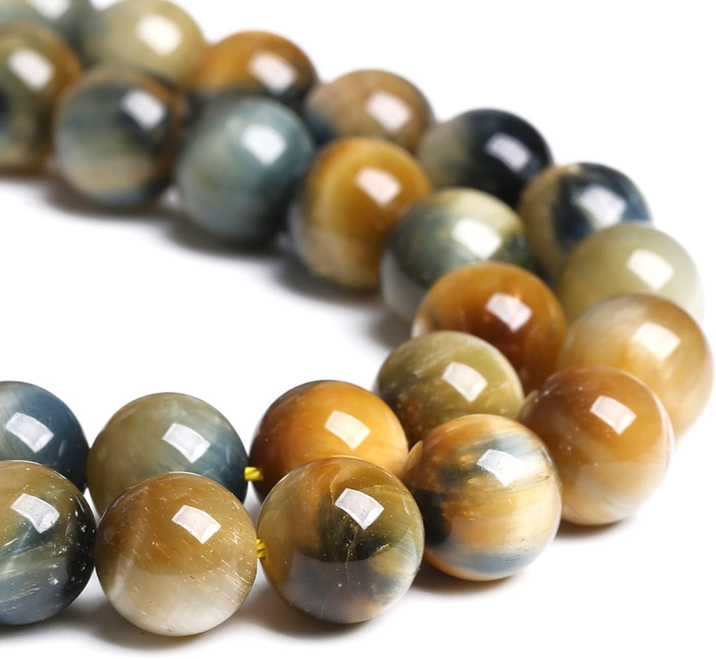 10mm 38PCS Natural Stone Dreamlike Blue Tiger Eye Beads for Jewelry Making DIY Bracelet - Image 3