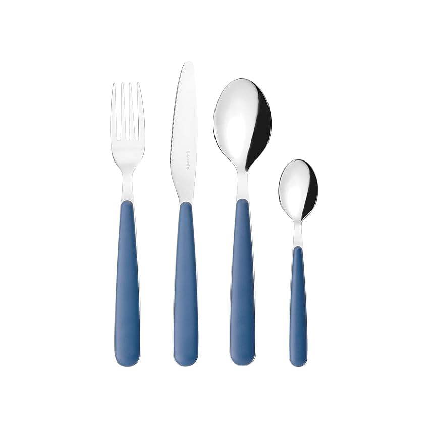 Guzzini - Set 24 posate in acciaio inossidabile, bianco, 