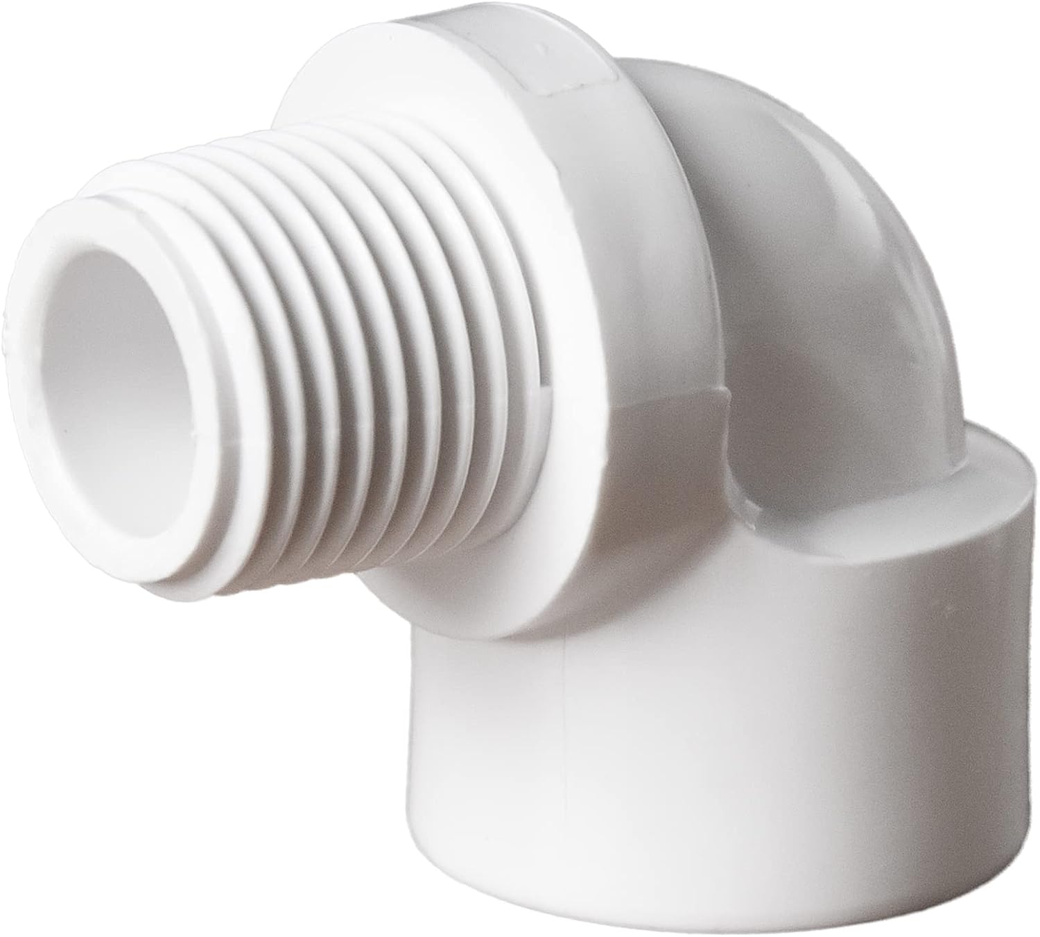 10PCS 1/2" PVC Male to Female Thread 90° Street Elbow Coupling Adapter Connector (MIPT to FIPT) for PVC PIPE Pressure Fittings White 10-PACK (1/2 Inch)