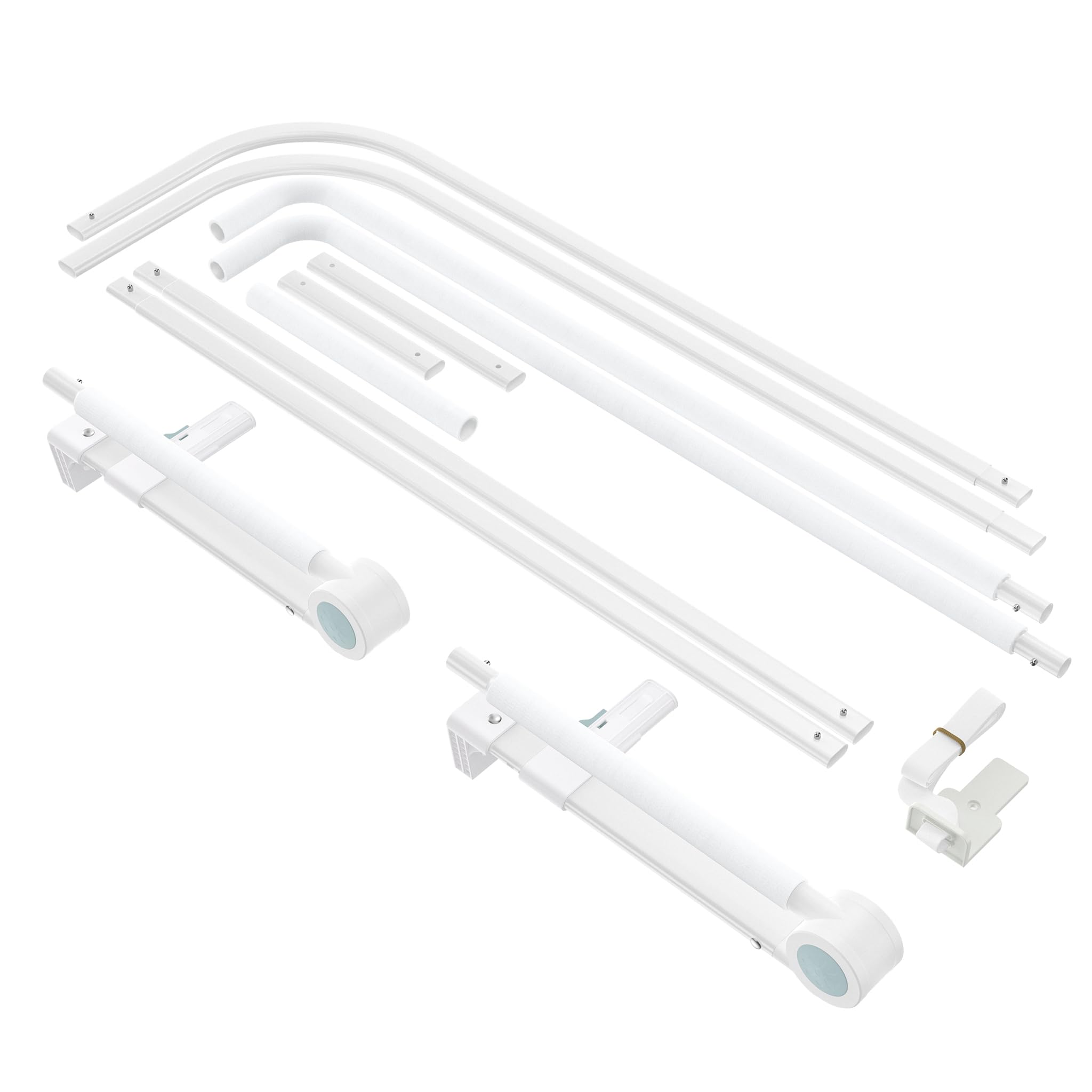 YUENFONG Barrière de lit pour enfants, 200 cm, réglable en hauteur de 72 à 96 cm, pliable, protection latérale, grise