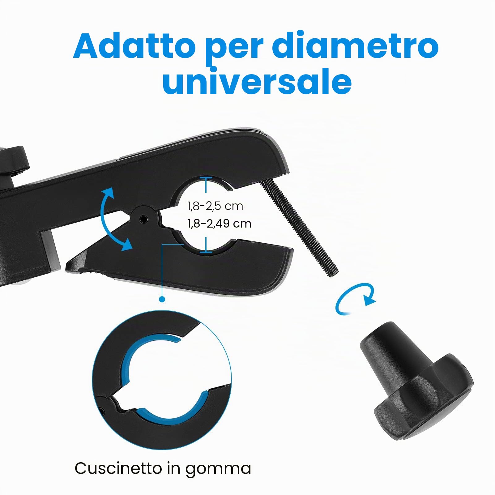 Moukey Supporto Tablet per Microfono Regolabile 360° per iPad, Samsung Galaxy, Surface Pro