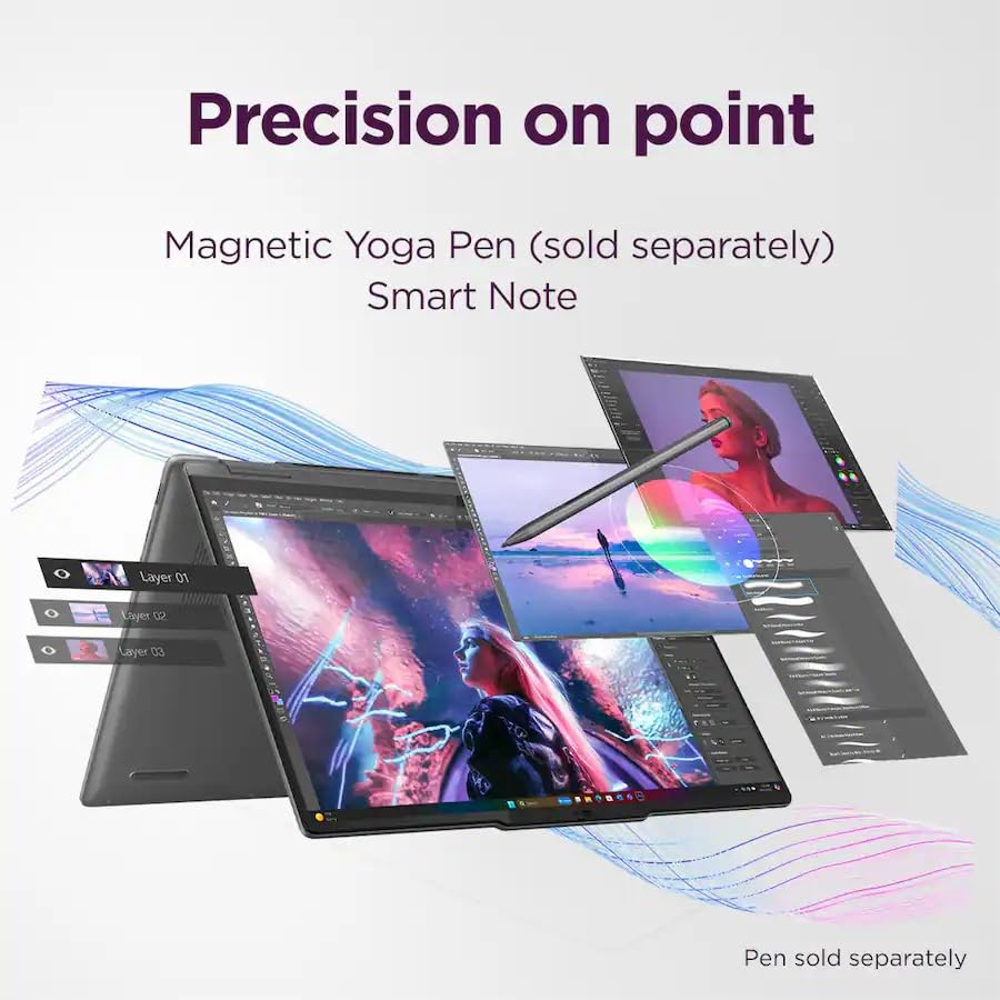 Image of Customized Laptop, Created Using Lenovo Yoga 7 2-in-1 Copilot+ AI PC Laptop, 14 inch 2K OLED Touch (100% DCI-P3), AMD Ryzen AI 5 340, 16GB LPDDR5 2TB SSD, Wi-Fi7, Backlit KB, Windows 11, Seashell