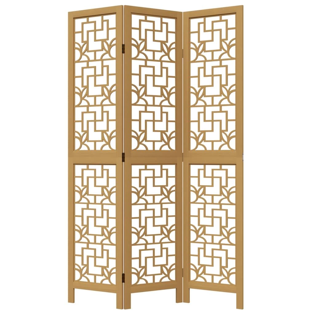Paravent en bois massif pliable en 3 parties, marron, 180 cm