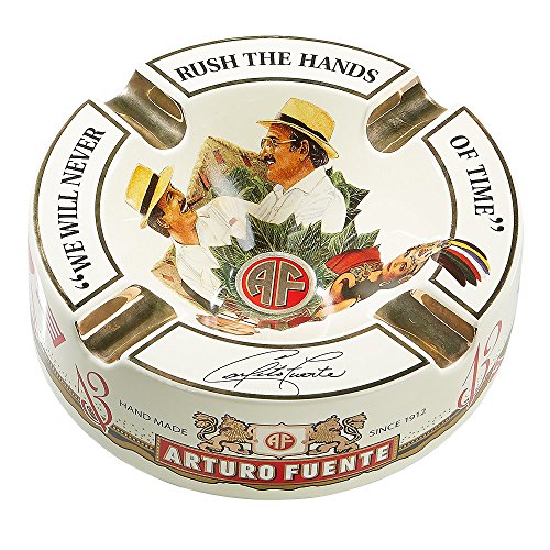 Arturo Fuente Ceramic 4-Finger Ashtray Classic Cream White 8.5 x 8.5 x 2.75 inches 4.0 pounds