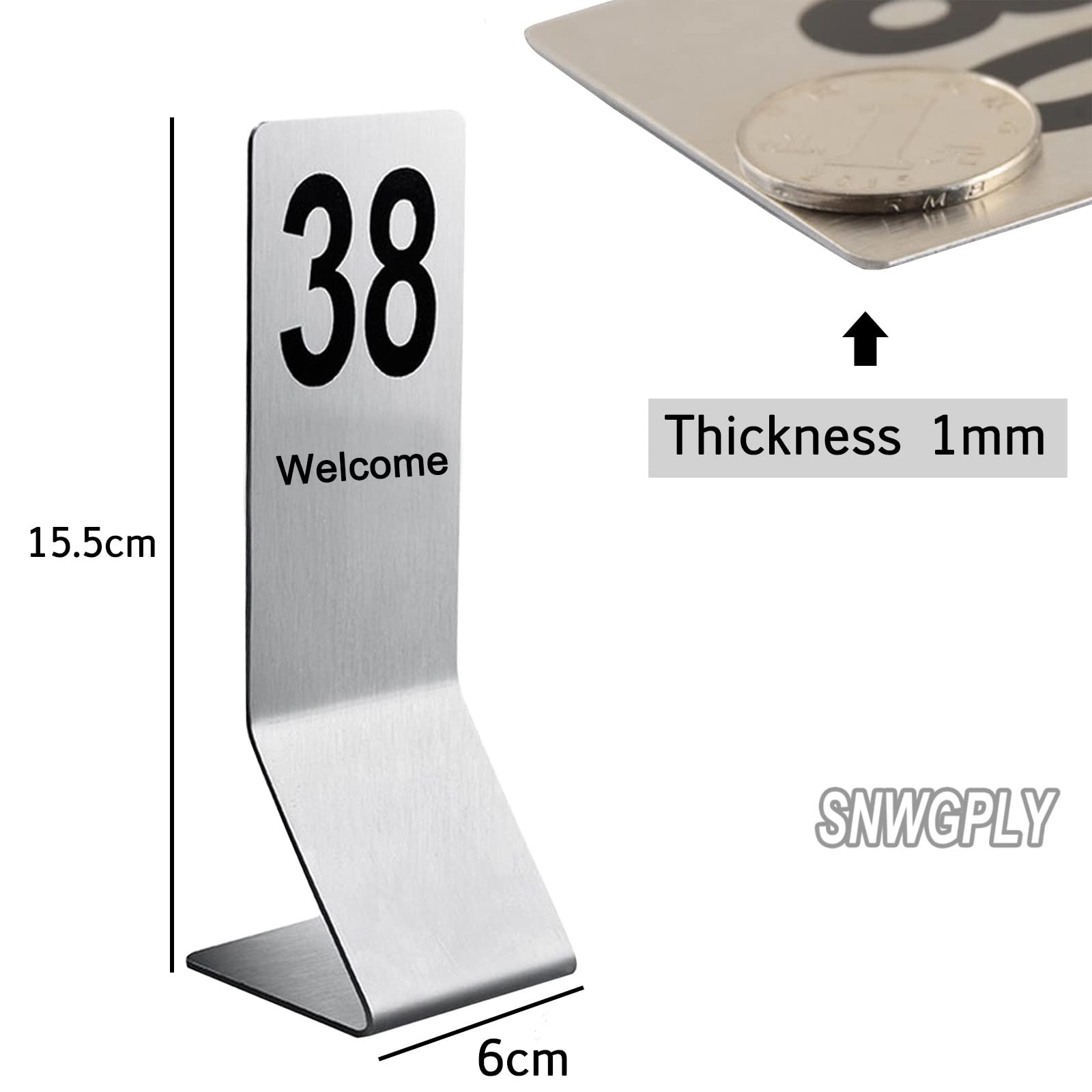 Numero Segnale Da Tavolo Doppio Lato 1-50, Numeri Per Tavoli Cartello In Acciaio Inox, Tavolo Segno Per Matrimonio, Facile Da Pulire, Stabile Senza Inclinazione, Per Eventi Di Catering ( Color : 1-25