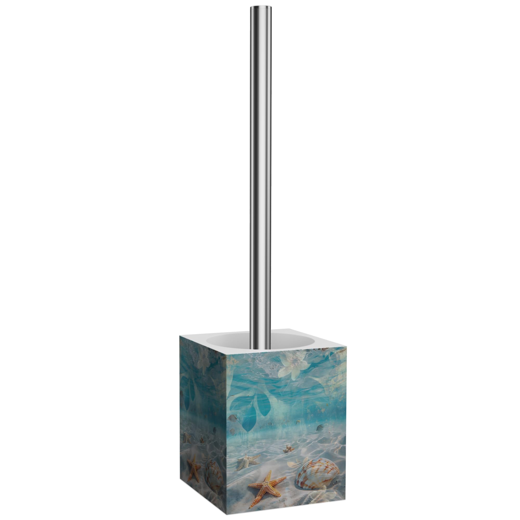 Sanilo Set di accessori per il bagno, dispenser di sapone e scopino WC, materiale di alta qualita, che attira l'attenzione in ogni bagno (Waterworld)
