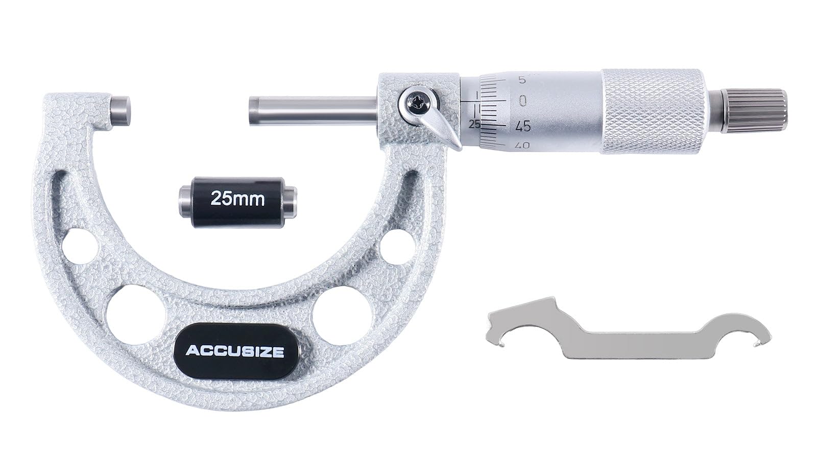 Accusize Industrial Tools Micrometro per esterni ad altissima precisione, 25-50 mm x 0,01 mm, EG00-0050
