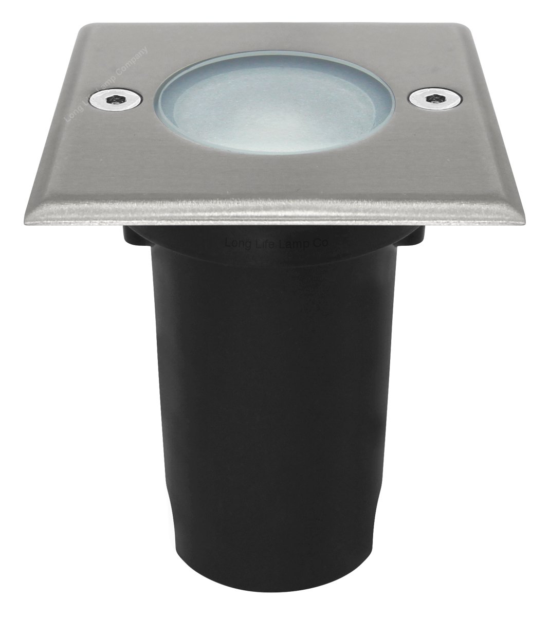 Zenon Lighting Collection 5w LED Outdoor Ground Walkover Light Square Cool White Brushed Chrome Finish Decking Pathway Recessed Uplighter GL03CW