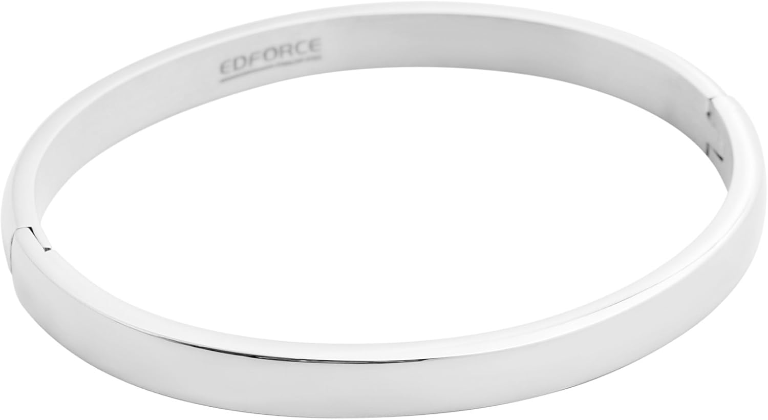 Edforce Stainless Steel Women's Stackable Bangle Bracelet Hinged Oval-Shape - Image 2