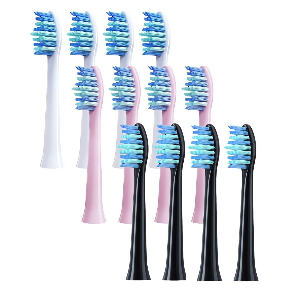 HAUINVC 4Pcs Replacement Brush Heads Compatible with HiLink Leb-oo0 Electric Toothbrush for (Pink)(Black)