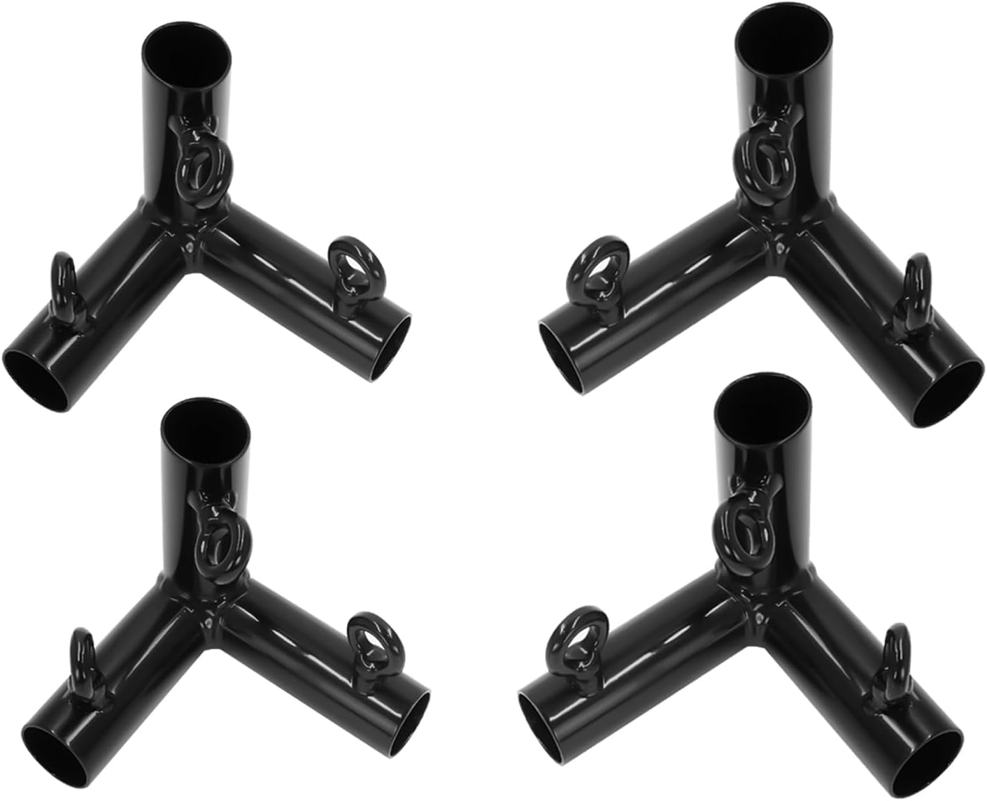 Aoneky 4pcs 3 Way Corner Canopy Fitting, Compatible with 3/4 Inch EMT Pipe, Welded Galvanized Steel Frame Connector for Flat Top Canopy, Baseball Batting Cage, Golf Simulator, Market Booth