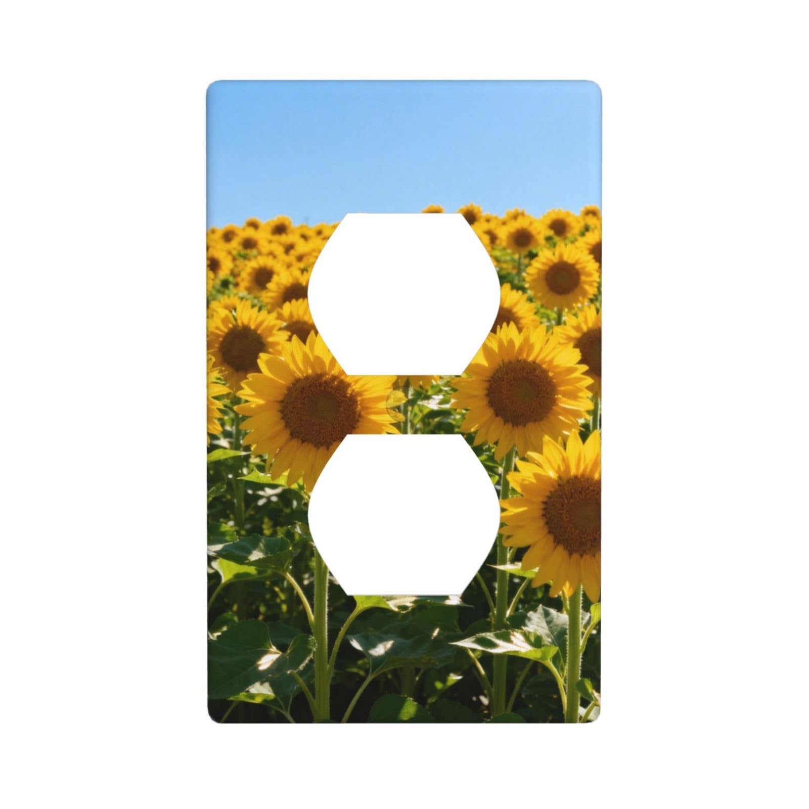 Sunflower Field Decorative Switch Plate Cover-Unbreakable Polycarbonate Wall Plate for Home Office, 1 Gang with Screws