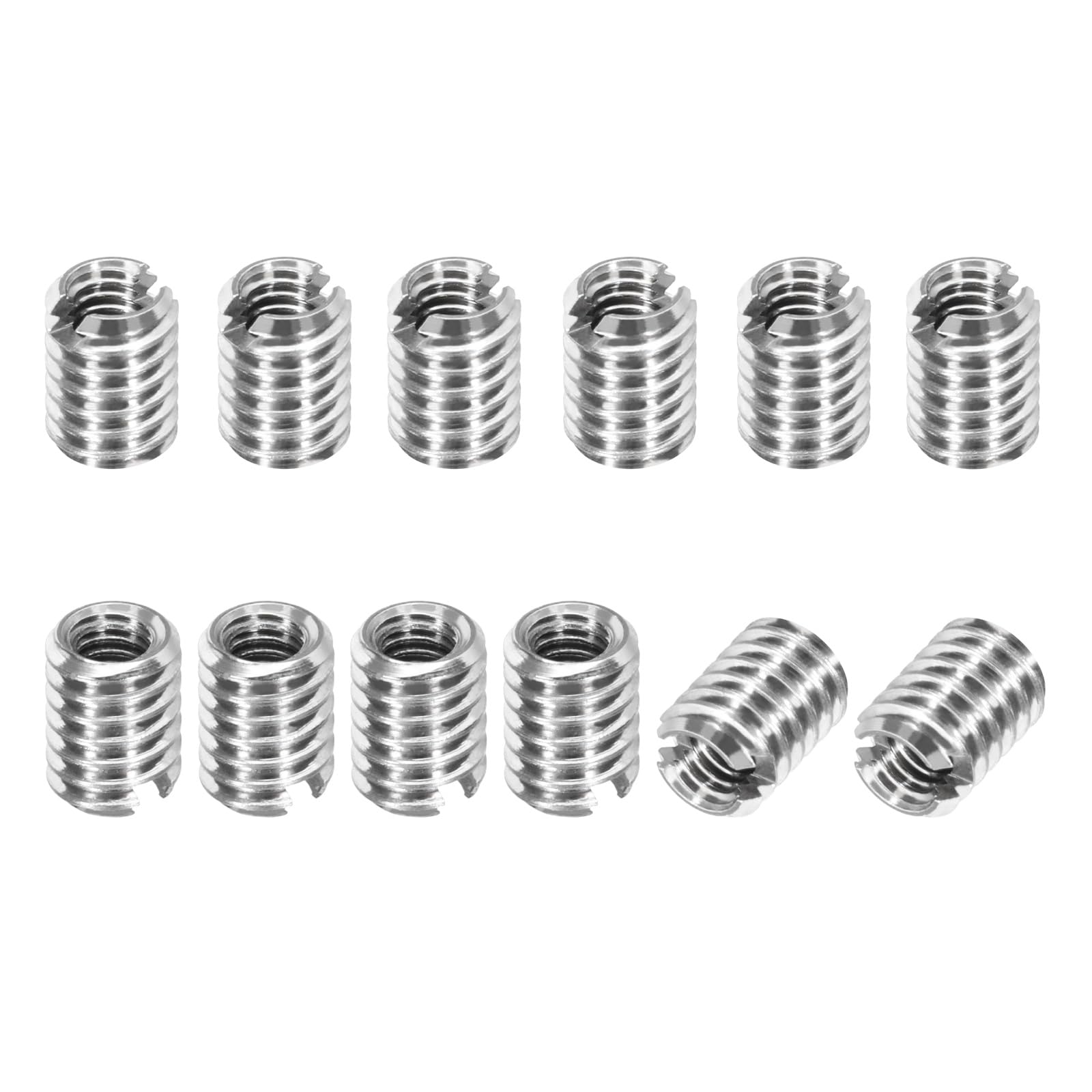 PATIKIL Thread Adapters Sleeve Reducing Nut, 12Pcs M4x0.7 Male to M2x0.4 Female Repairing Insert Nut Screw Reducer Conversion 303 Stainless Steel Fastener 5mm