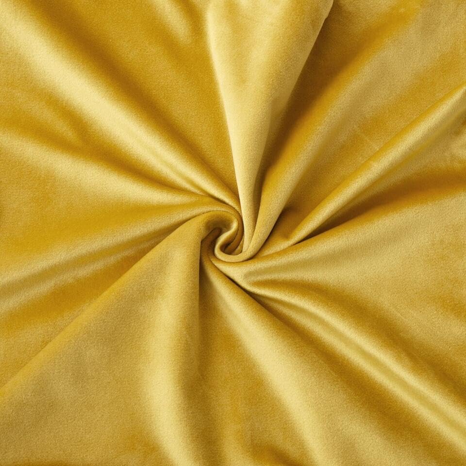 Seechoo Velvet Cushion Covers, Set of 2, 45cm x 45cm, 18x18 Inch, 17 Colours, Extra Soft Plush, Decorative, Invisible Zipper (Mustard) - Image 3
