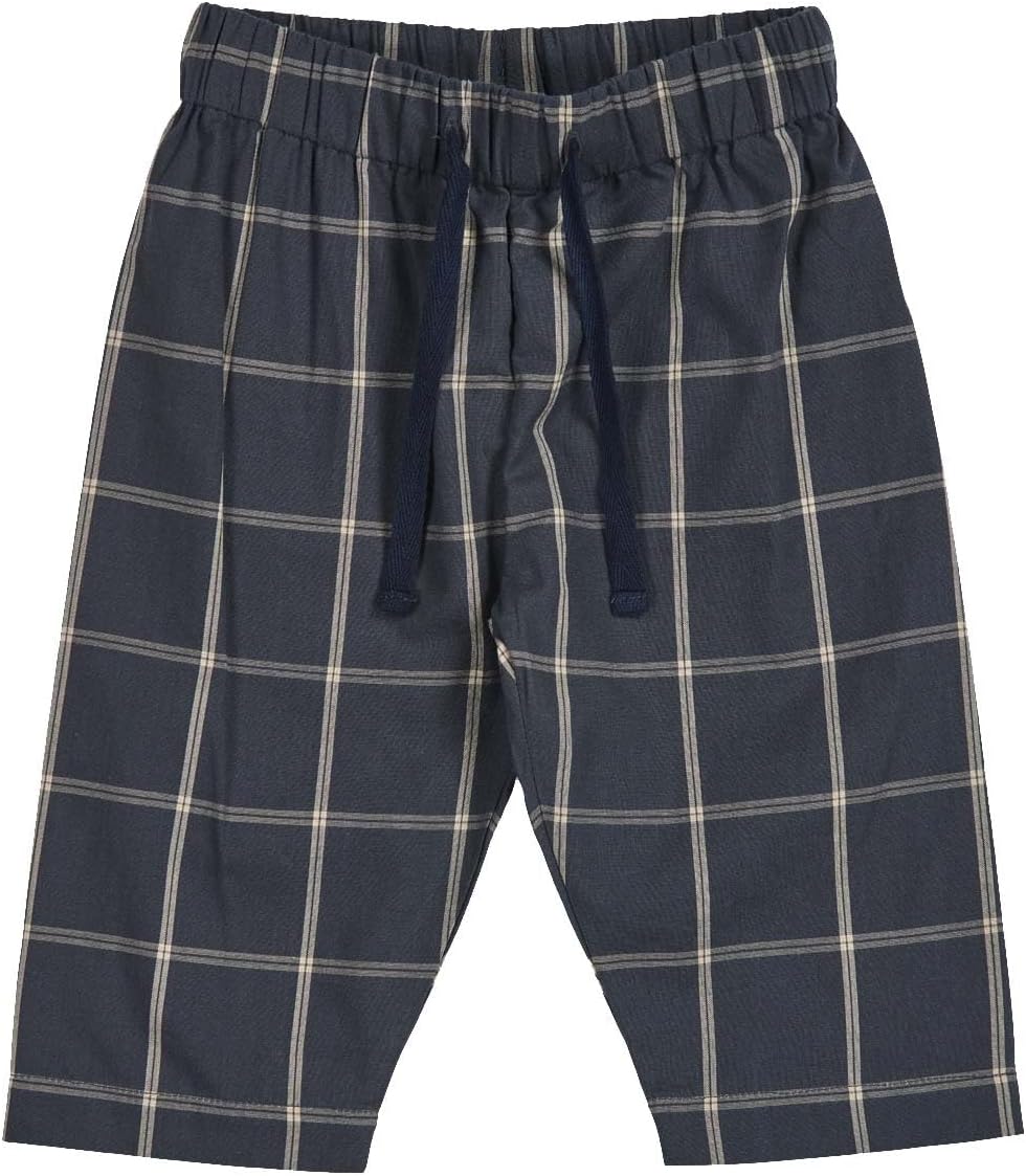 by Green Cotton Check Pants for Baby Boys, GOTS Organic Certified Cotton Blend, Easy Changes, Machine Washable