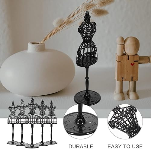 Miniatura 6 de Zerodeko 10 piezas de mini vestido de muñeca, maniquí hueco, soporte para muñecas, ropa, vestido, exhibición de casa de muñecas, accesorios de