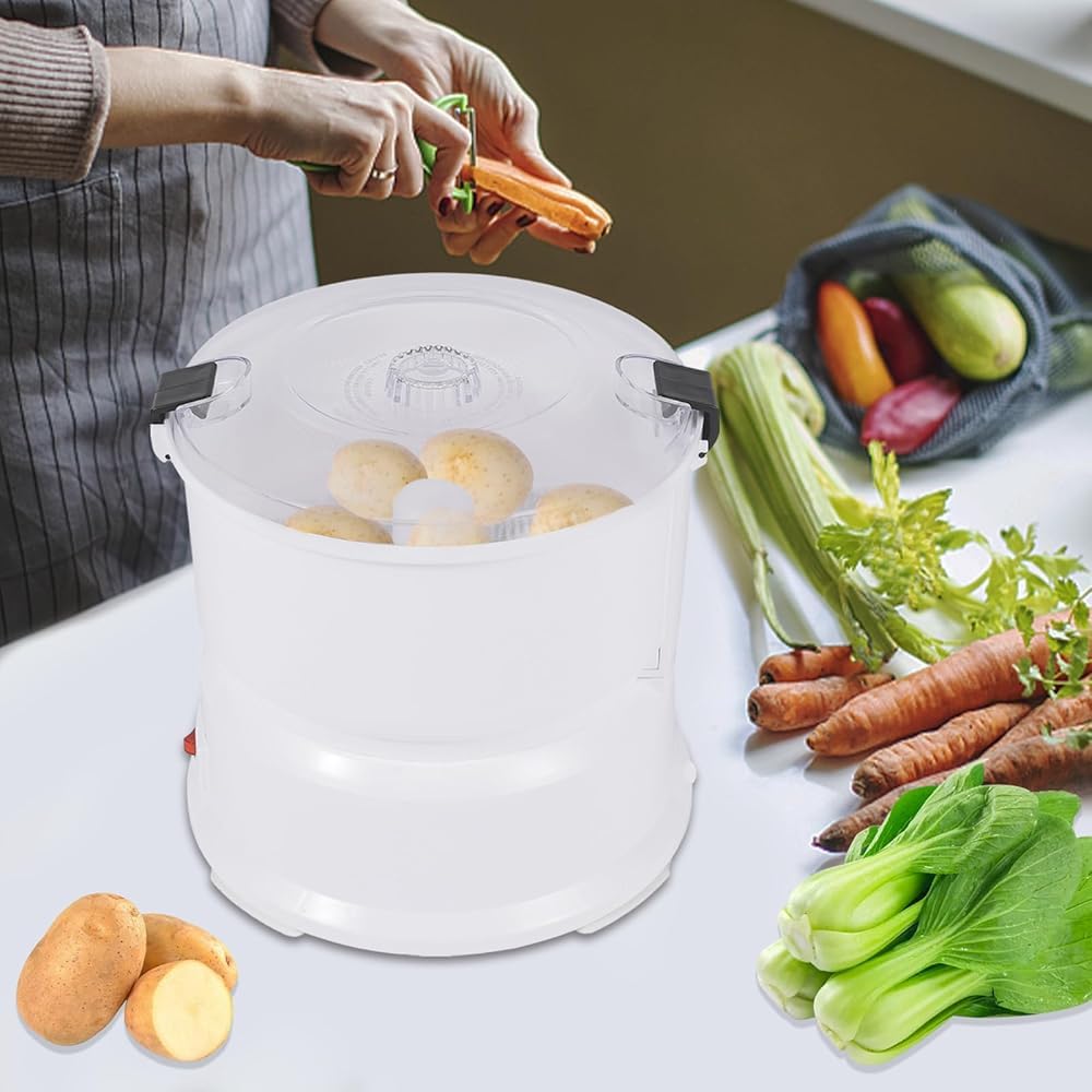 Pelapatate Elettrico 2 in 1,Macchina pelapatate elettrica, pelapatate Automatico,Macchina per sbucciare Frutta e Verdura Commerciale
