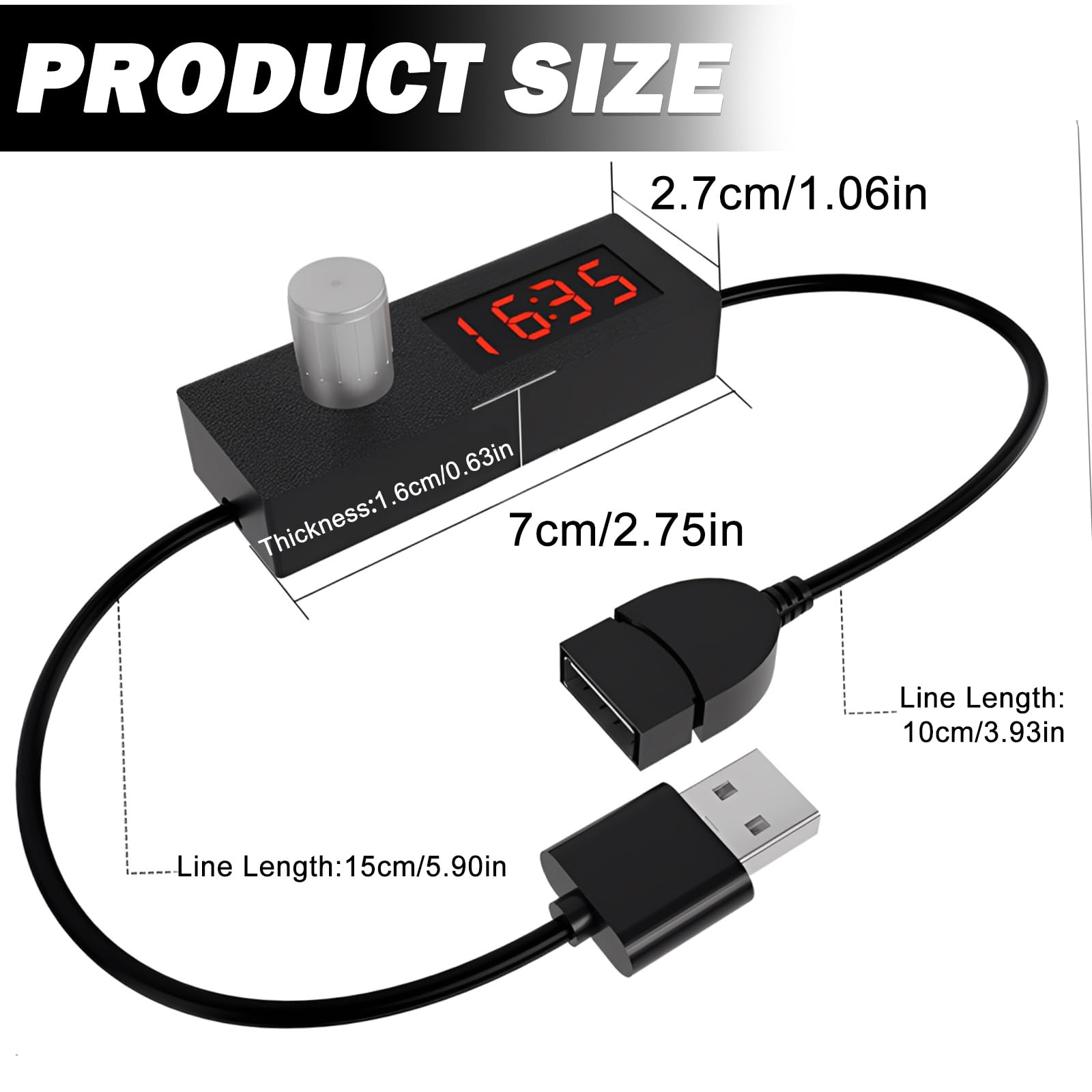 2 sztuki 5 V 2 A USB programator czasowy, kabel przełączający USB, 24 h, regulowana i automatyczna funkcja wyłączania, cyfrowy timer do urządzeń gospodarstwa domowego i ładowarek, 2 sztuki