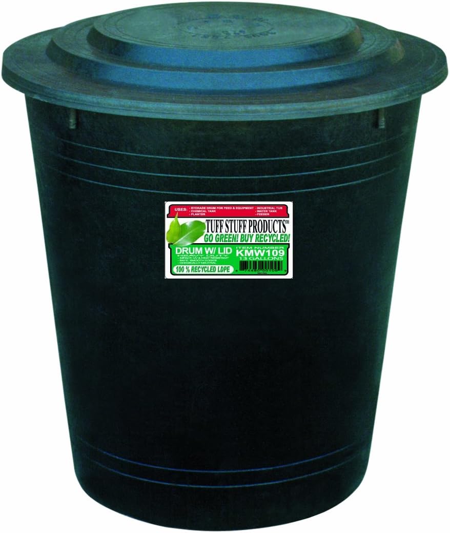 Tuff Stuff Products KMW109 Drum with Lid, 13Gallon