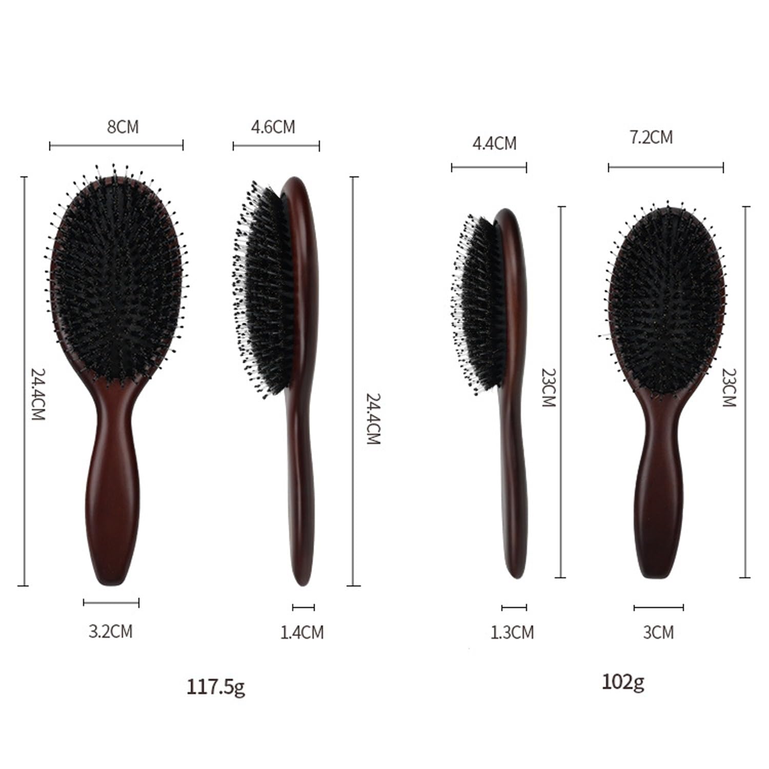 Cepillo para el Cabello, Peine masajeador con cerdas de jabalí, Ideal para Cabello húmedo o seco, Cepillo para el Cabello Que no se enreda (un Color L)