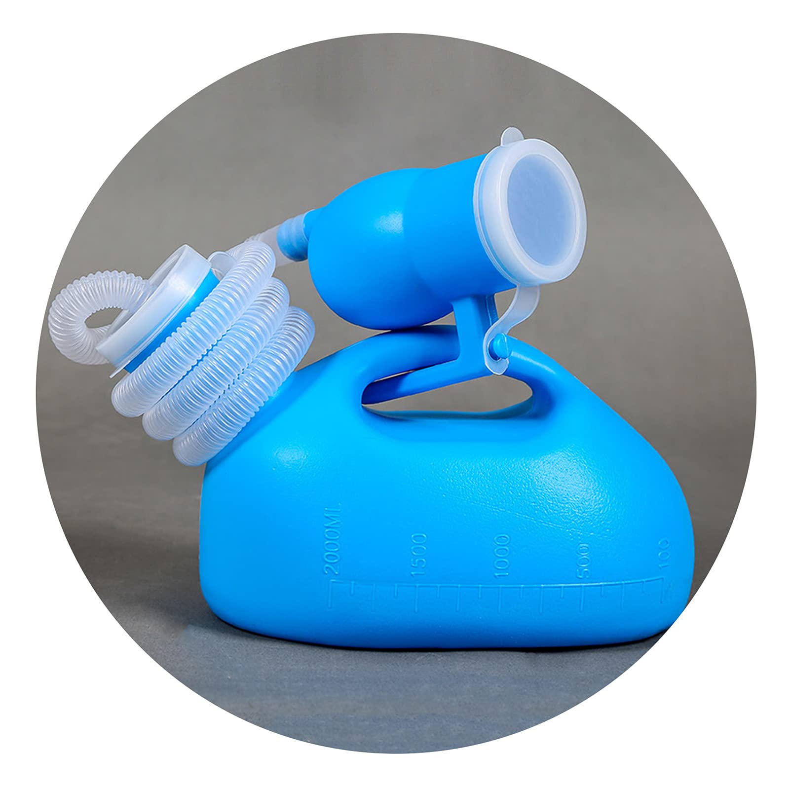 YNGJUENCP Men's Urinal with Hand-held Portable Urine Cup 2000 Ml Large Capacity Leak-Proof Male Urinals for Old Men, Beds,Wheelchair (Blue)