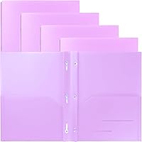 Vista 14 de Youngever Paquete de 6 carpetas de plástico resistente con dos bolsillos con 3 puntas, cierre de puntas de metal, carpeta de plástico resistente