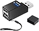 USBハブ [USB3.0+USB2.0*2ポート] 拡張 3ポートコンボハブ 超小型、軽量 高速転送、携帯便利 、USBメモリ/USBイヤホン/Macbook等其他对应USBハブ テレワ(ブラック)