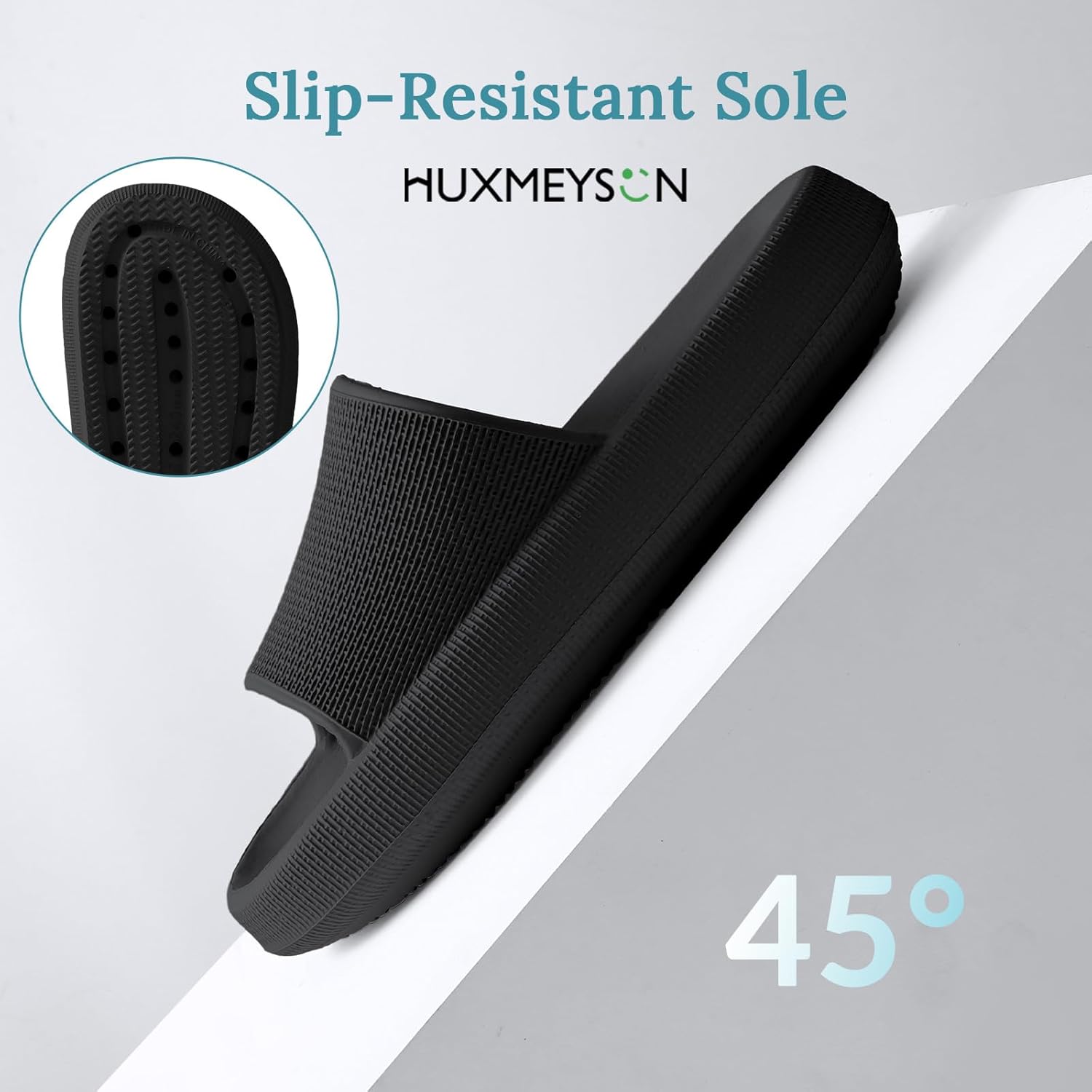HUXMEYSON Slides for Women, Quick Dry Slides for Men, Arch Support Shower Shoes with Cushioned Sole - Image 5