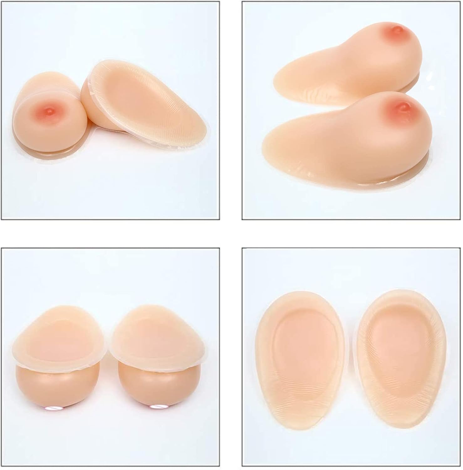 Prótesis Mamarias De Silicona Autoadhesivas para Corregir La Flacidez, Insertos para Realzar El Busto Después De Una Mastectomía. Nude 800g/Pair