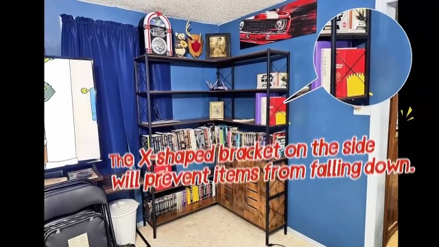 Amazon.com: Wildhome 6-Shelf Corner Bookshelf, Vintage Industrial