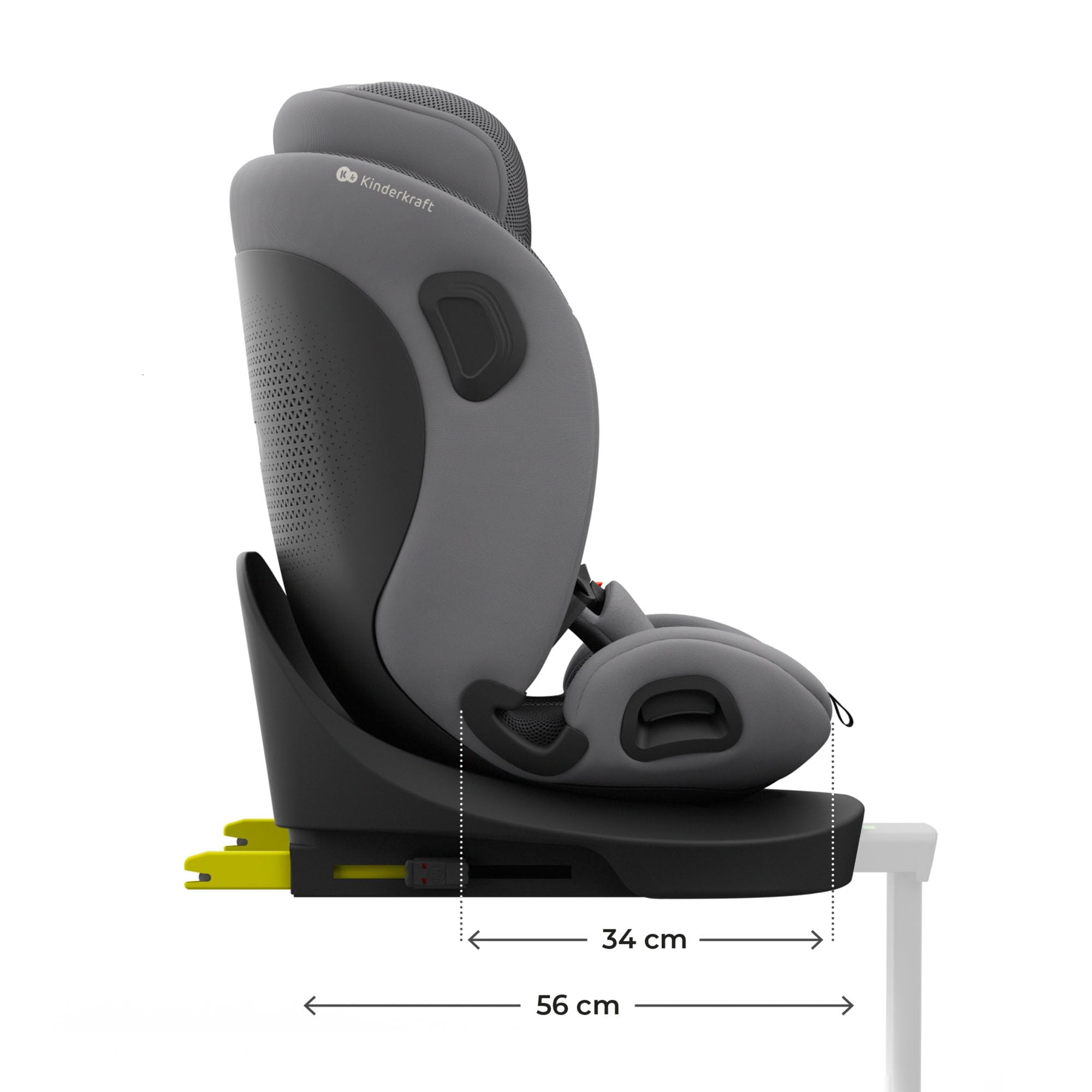 Kinderkraft I-360 2 PRO Seggiolino auto 0-36 kg, I-SIZE 40-150 cm, Seggiolino 360 girevole, con Isofix Base, Reclinabile Posizione sdraiata, Poggiatesta regolabile, Gruppo 0 1 2 3, Grigio