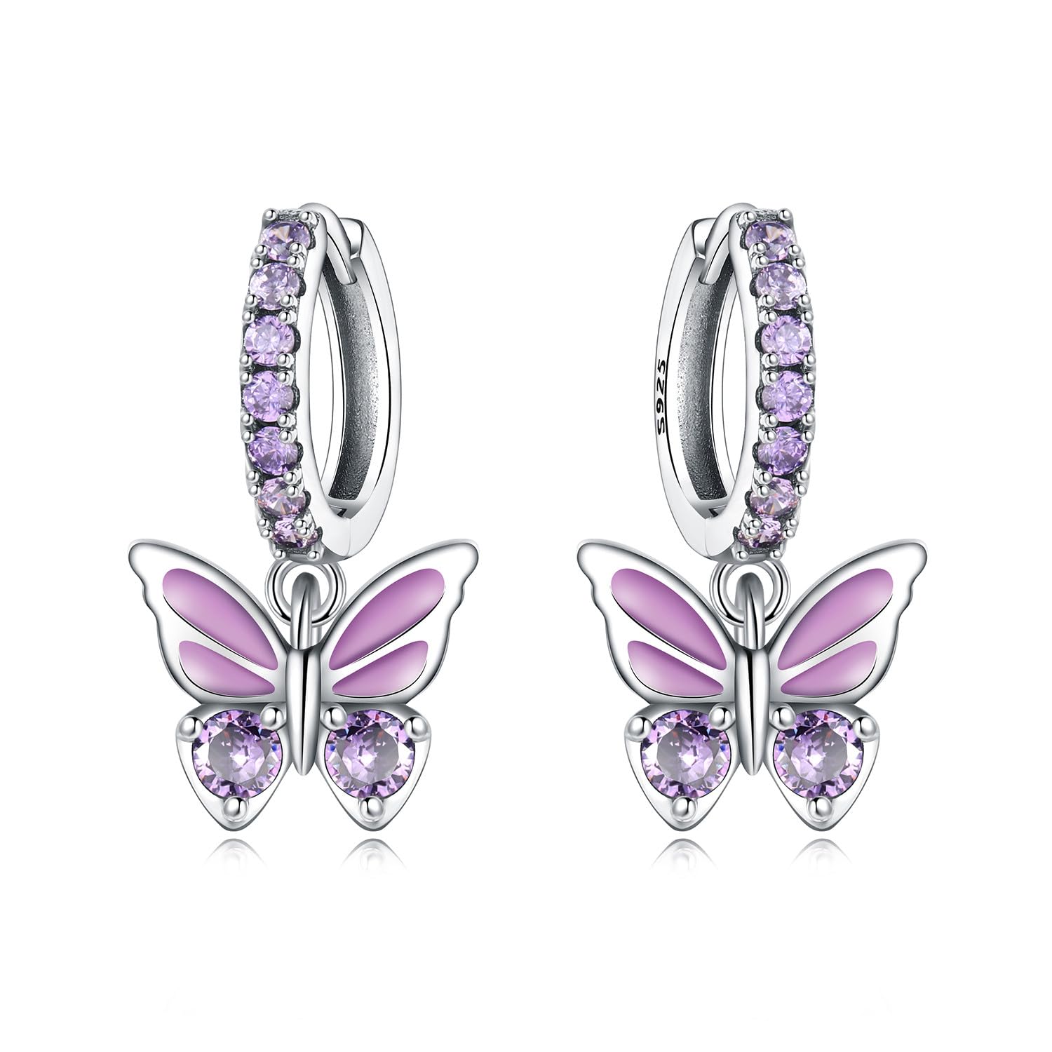 CYMYSS 925 Sterling Silver Dangle Earrings for Women Small and Large Hypoallergenic Hoop Earrings Trendy huggie Earrings Drop