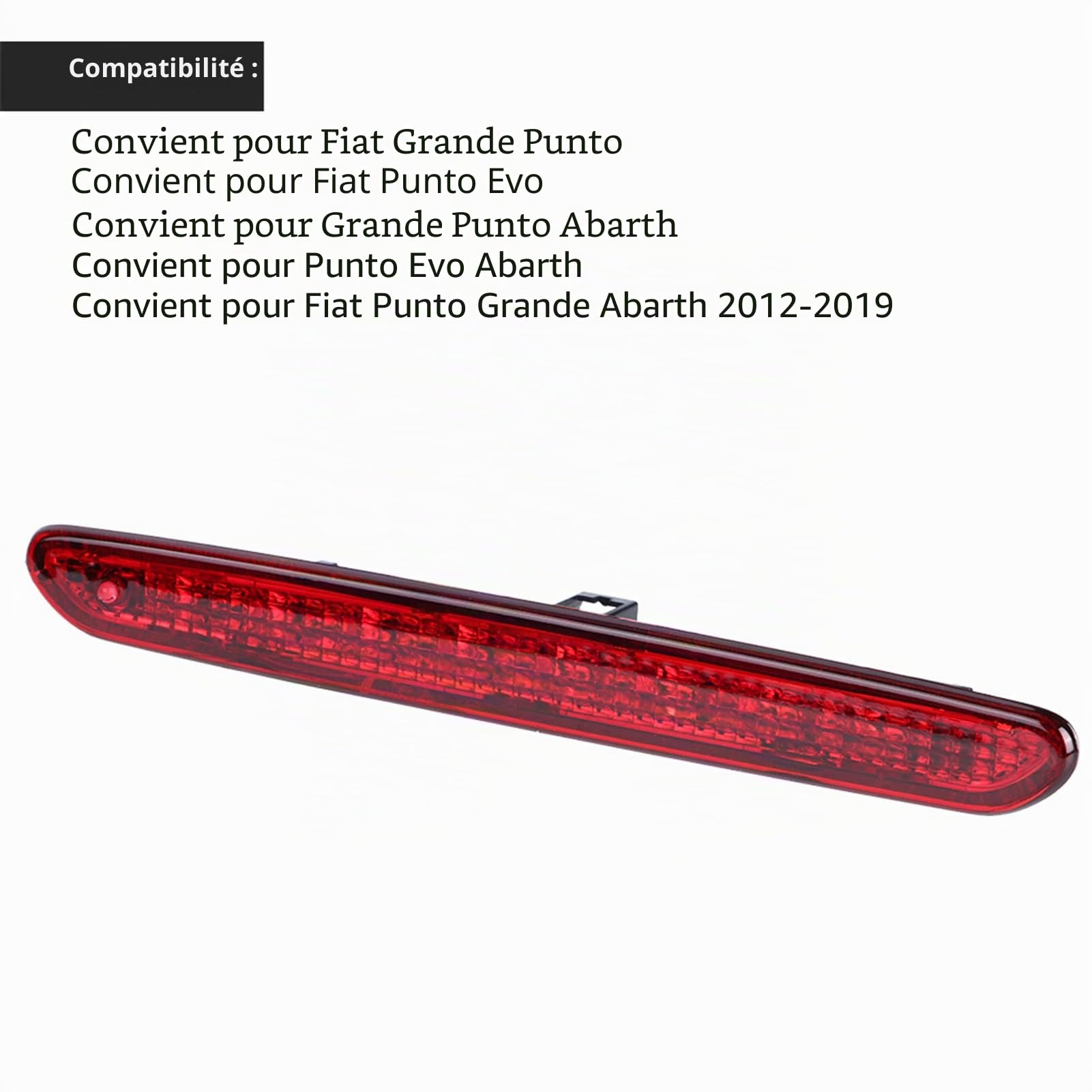 Yctze pour feu stop additionnel fiat eu stop Troisième feu stop Feu stop surélevé 51722247 51974522 Troisième feu stop surélevé 51722247 pour Fiat Punto Grande Abarth 2012-2019 L3s343