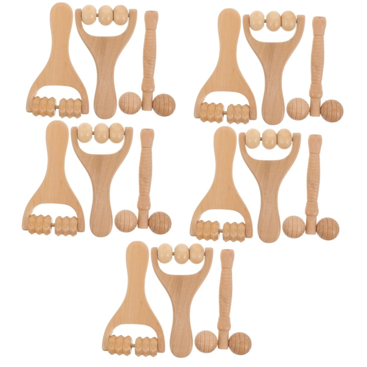 VALICLUD 5 Set Strumenti Di Massaggiatore Massaggiante Massaggiatore Della Spalla Massaggiatore Per Spalle Per Uso Quotidiano Strumento Di Massaggio Di Legno 3 Pezzi * 5