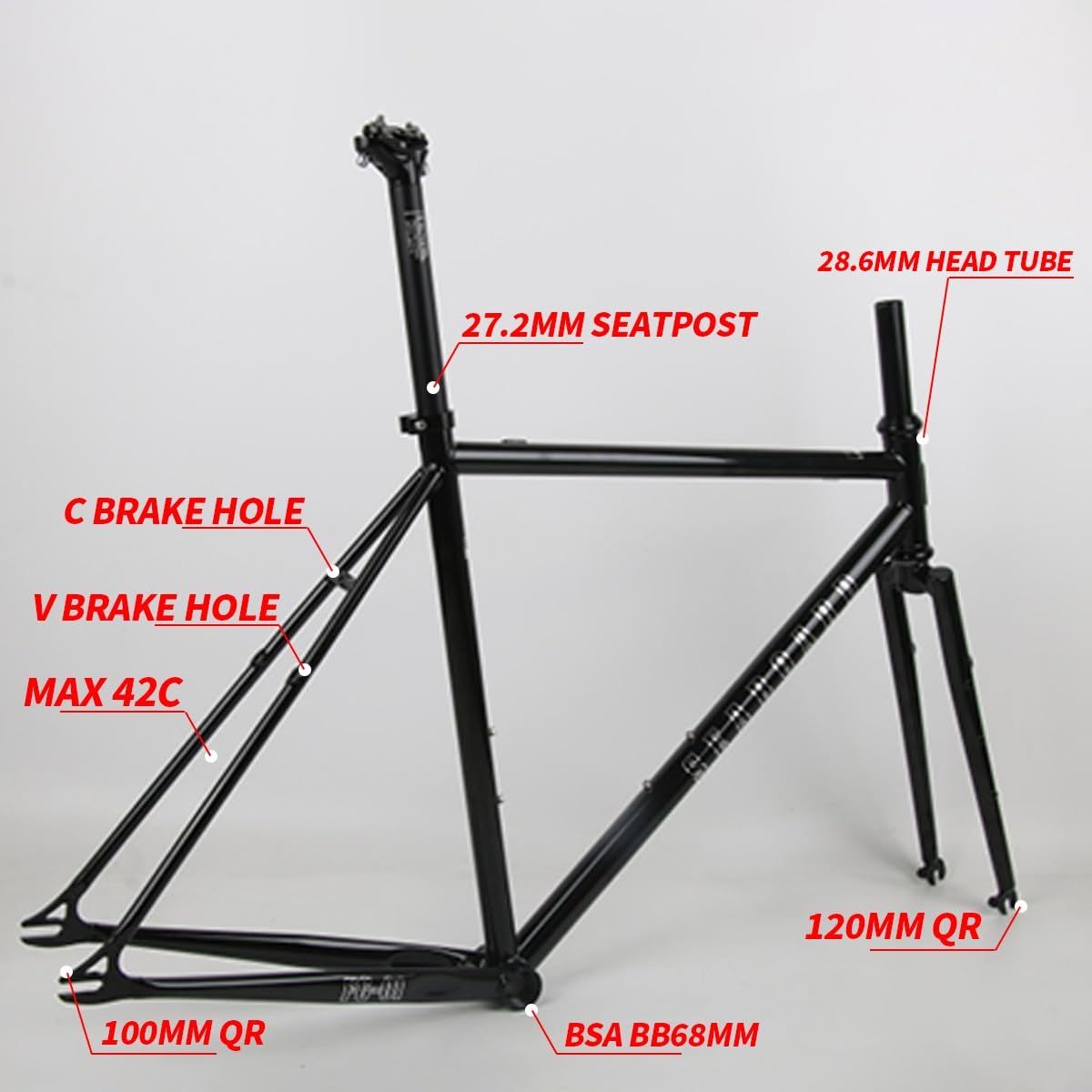 Amazon.co.jp: 700C 固定ギア バイクフレームセット C/V ブレーキ 50