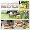 IDZO Liberte 500lbs Capacity Acacia Outdoor Club Chairs Set of 2, FSC Teak Finish Wood Patio Furniture Sets with Upgraded 2000Hours UV Resistant Wicker #5
