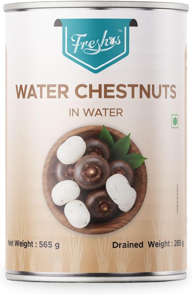 Freshos Water Chestnuts in Water, 567 g, Yellow & Brown