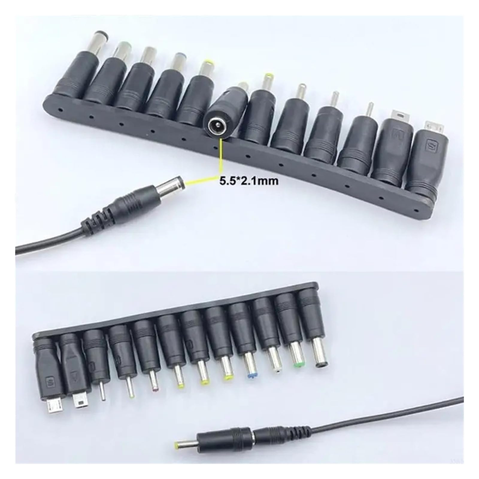 Cable de carga USB a CC de 5,5 x 2,1 mm, 5 V, 12 puntas para caja de TV CCTV