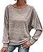 Kenhansion Womens Crewneck Long Sleeve Shirts Fall Winter Tunic Tops Business Pullover Sweaters Fashion Casual Comfy Blouses (Grey,Medium)