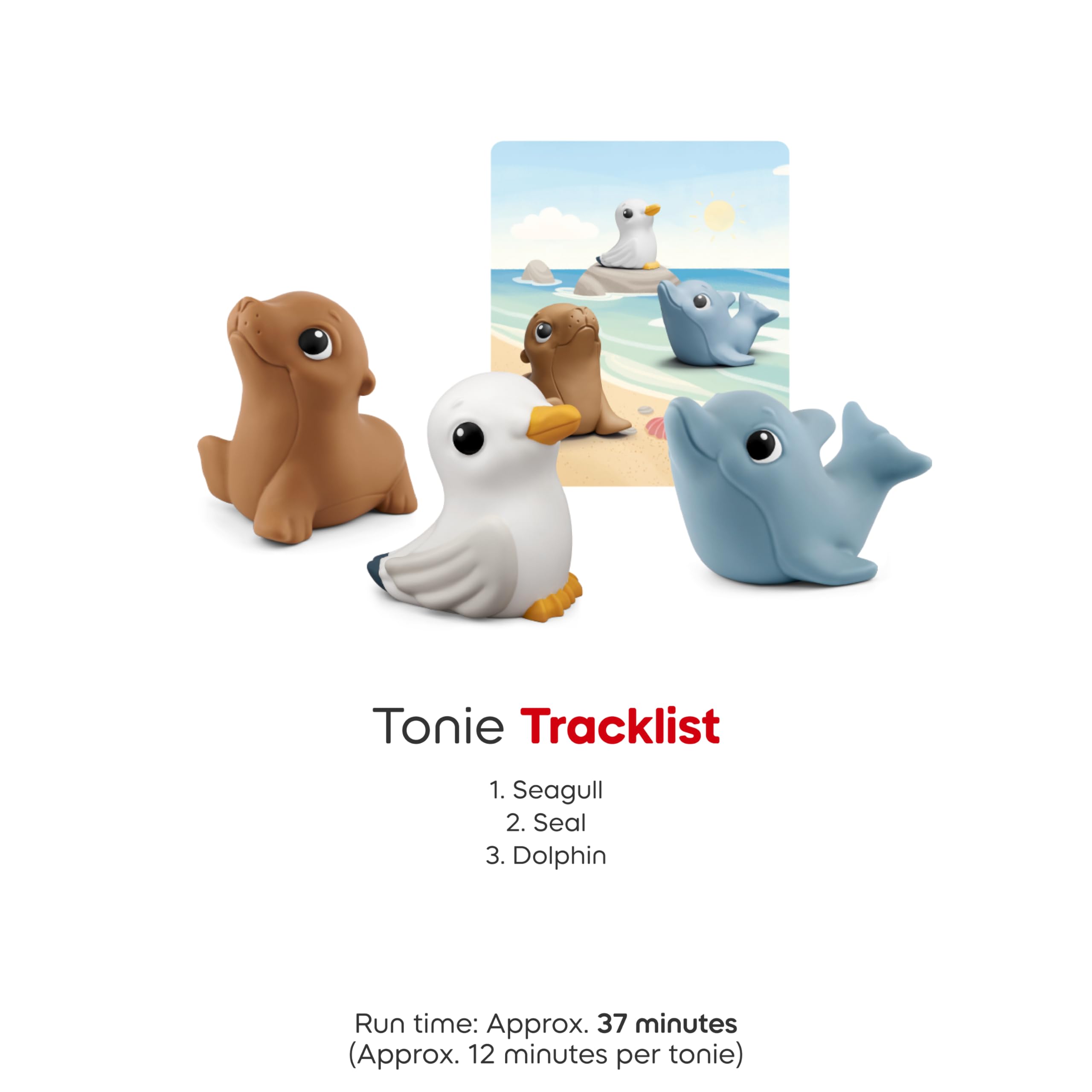 My First Tonies: Zestaw oceaniczny - mewa, pieczęć i delfin miękkie i wyciskane figurki audio