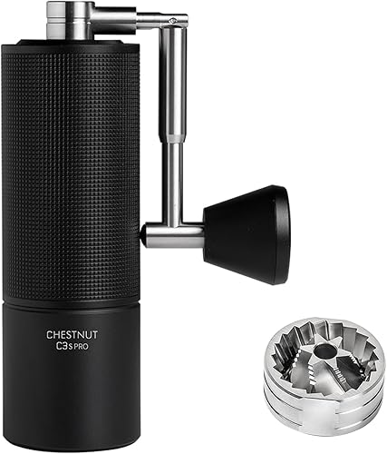 TIMEMORE C3S Pro - Molinillo de café manual CNC de acero inoxidable, capacidad de fresas cónicas de 0.88 oz, ajuste interno ajustable, doble