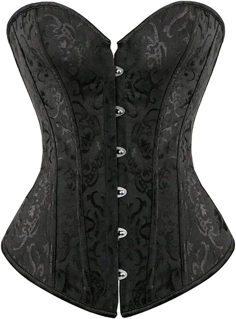 Women's Bustier Corset Top Plus Size Satin Waist Cincher Overbust Bustiers